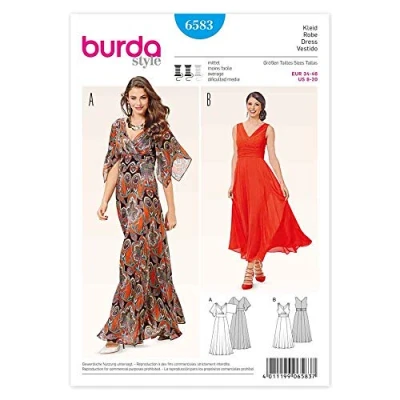 Imagen de burdastyle Burda B6583 Patrón de Costura para Vestido, Papel, Blanco, 19 x 13 1 cm