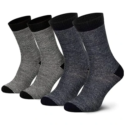 Imagen de 2 pares de Calcetines alpaca lana para hombre y mujer transpirables fina, Negro azul marino, 39 42