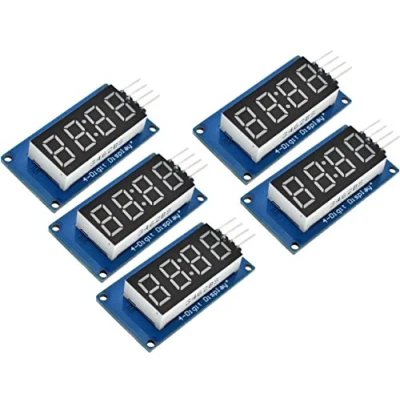Imagen de TECNOIOT 5pcs TM1637 Red Anode Digital Tube LED Module &amp; Clock 7 Segment 4 bits 0.36 Inch