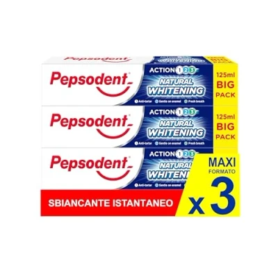Imagen de Pepsodent Pasta de dientes 125 ml Natural Whitening Anti tartarar Big Pack (pack 3 x ml)