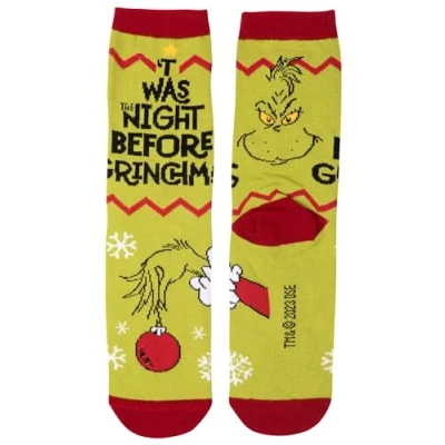 Imagen de United Labels Grinch Calcetines Mujer Verde Divertidos Twas the night before Grinchmas Navidad Medias, verde, 35 38