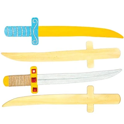 Imagen de Baker Ross Espadas Ninja de Madera, Ideal para Manualidades, Regalos, Recuerdos y Más Niños, 32 cm, Paquete 4