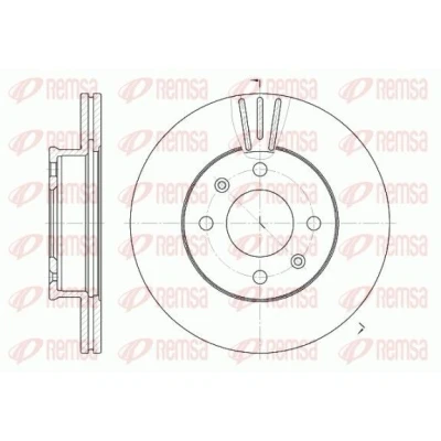 Imagen de REMSA 6958.10 Disco de freno Eje delantero 240,9, 240,9 19 4 ventilado HYUNDAI: Coupe II, Getz, Tucson, KIA: Sportage CARENS 3