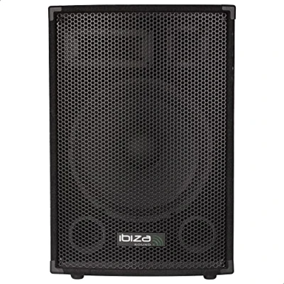 Imagen de Ibiza DISCO15B Altavoz trapezoidal pasivo de 3 vías con controlador graves 15&quot;/38cm 700W Negro