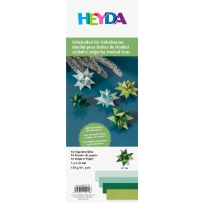 Imagen de Heyda Juego de tiras plegables para estrellas Fröbel, 1,5 x 45 cm, color verde