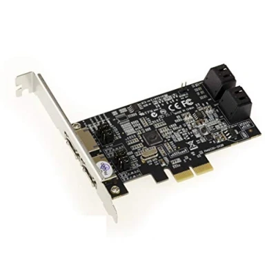 Imagen de Kalea INFORMATIQUE Tarjeta controladora PCIe 4 + 2 Puertos SATA y eSATA 6G con Chipset Marvell 88SE9230 Raid 0 1 10 Hyperduo