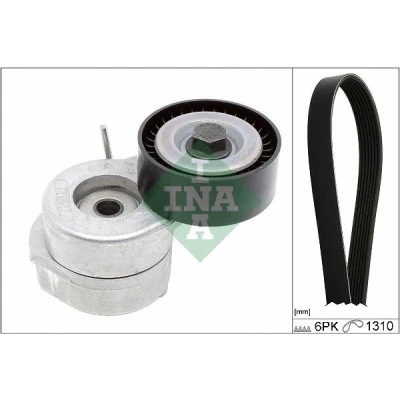 Imagen de INA 529 0506 10 Juego de correas trapeciales poli V Revisar/sustituir poleas libres del alternador FIAT: 500 Hatchback, Doblo I Familiar