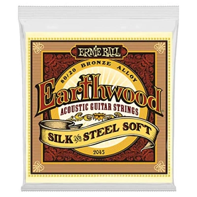 Imagen de Ernie Ball Earthwood Silk and Steel Soft Cuerdas para guitarra acústica, bronce 80/20, seda y acero, calibre 11 52
