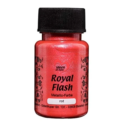 Imagen de Ideen mit Herz pintura acrílica metalizada Royal Flash con las partículas de brillo más finas metálica 50 ml (rojo)