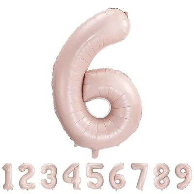 Imagen de Globos de Cumpleãnos 6 Rosa,101 CM Globo Numeros Gigantes Grandes Decoracion,Globo Numero 6,Globos Niño Niña Adultos,Vuelan con Helio