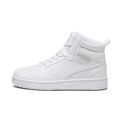 Imagen de Puma Rebound V6 MID JR Unisex Zapatillas altas whitecool light gray para niños, Talla: 35.5, white cool Zapatos