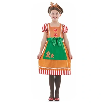 Imagen de Fun Shack Disfraz Galleta Jengibre Niña, Niño, Vestido Navidad Niña Talla L