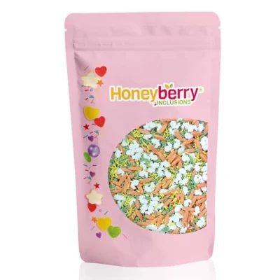 Imagen de HONEYBERRY INCLUSIONS gránulos de Pascua 200 g Mezcla comestibles primera calidad para hornear, decoraciones cupcakes y pasteles, helados, postres glaseados