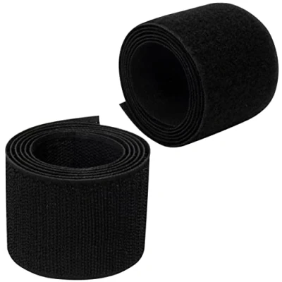 Imagen de AERZETIX C65998 Cinta/rollo de scratch 50mm 1 metro auto agarre organizador/sujetacables tira enganche bolsa prenda correa color: negro en poliamida y poliéster