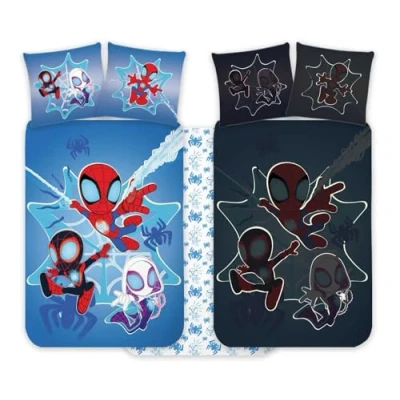 Imagen de Spidey juego de ropa cama para cuna 100 x 135 cm + funda almohada 40 60 cm, % algodón, bebé que brilla en la oscuridad, perfecto niños,