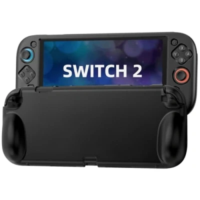 Imagen de TiMOVO Funda Protectora de Silicona para Nintendo Switch 2, anti arañazos y golpes, 2 con Diseño Agarre Ergonómico, Suave Ligera Negro