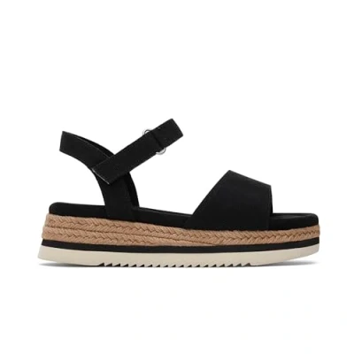 Imagen de TOMS Diana, Sandalias con cuña, Lona negra, 36.5 EU
