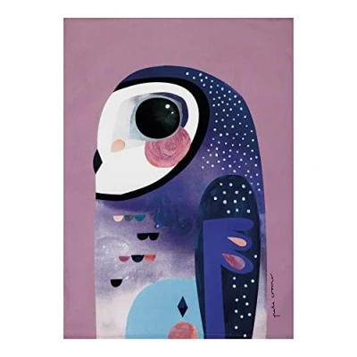 Imagen de Maxwell &amp; Williams Pete Cromer Paño de Cocina con Diseño Búho 100% Algodón, 50 x 70 cm Violeta