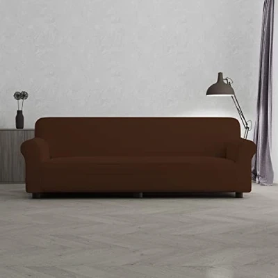 Imagen de Italian Bed Linen Funda Cubre Sofá “Più Bello, Marron, 4 PLAZAS