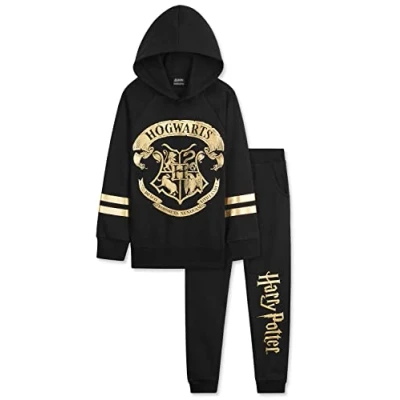 Imagen de Harry Potter Chandal Niña Conjunto de Sudadera con Capucha y Pantalones 7 14 Años (Negro/Dorado, 13 Años)
