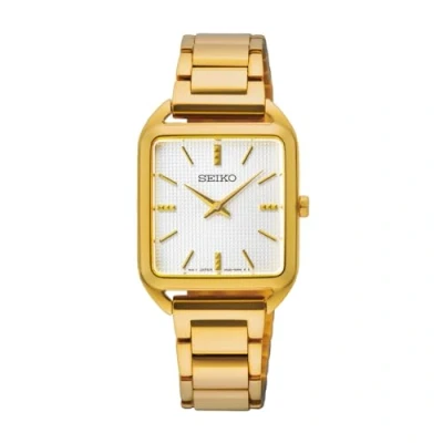 Imagen de Seiko Essentials SWR078 Reloj de Cuarzo para Mujer, Esfera Dorada, Movimiento Cuarzo,