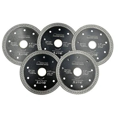 Imagen de SHDIATOOL Disco de corte diamante, 5 piezas, hoja sierra 115 mm con malla turbo para azulejos porcelana, cerámica, granito y mármol