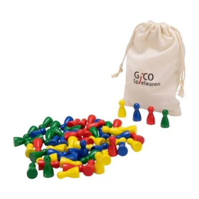 Imagen de 60 fichas de 4 Colores Rojo, Azul, Amarillo y Verde Madera para Juegos Mesa 2134