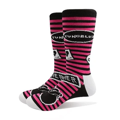 Imagen de Yungblud Calcetines unisex con símbolos para adultos (8, 12) (negro), Negro, 8, 12