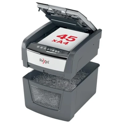 Imagen de Rexel Optimum Autofeed Destructora de Papel Alimentación Automática y Corte en Partículas P4, Papelera Extraíble 20 Litros, 2020045X