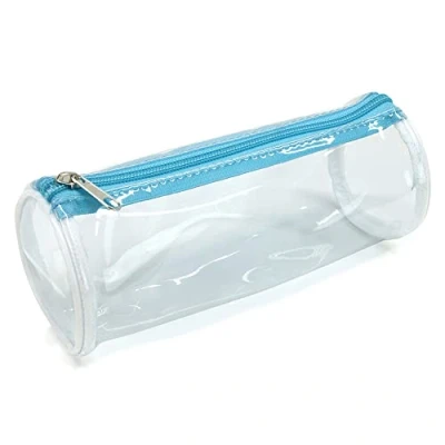 Imagen de Waytex 931284 Estuche Redondo Transparente (21 cm, diámetro 7,5 PVC y Cierre con Cremallera)