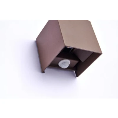 Imagen de CUBO con Sensor de Movimiento 10W IP65 (Se enciende siempre que detecta movimiento) Marron Corten 4000K Luz Neutra
