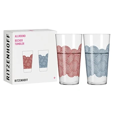 Imagen de Ritzenhoff 3861003 Vaso universal 400 ml Serie Allround No. 3, 2 pzas. con motivo a juego Made in Germany