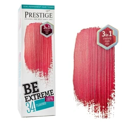 Imagen de Vip&#039;s Prestige BeBe Extreme Tóner Semi Permanente para Pelo, Color Flamenco 34 Sin Amoniaco, Parabenos y PPD