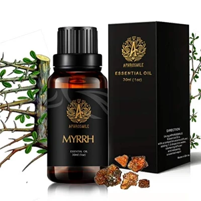 Imagen de mirra aceite esencial para difusor, 100% puro humidificador, 30ml aroma, grado terapéutico perfumado, 1oz masaje hogar