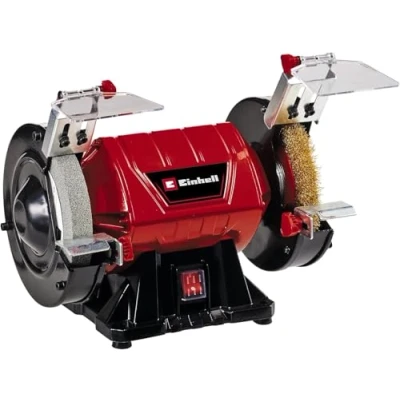 Imagen de Einhell Esmeriladora doble TC BG 150 B (máx. 350 W, Ø mm disco de esmerilado, protección contra chispas, correcciones forma y lijado, incl. desbarbado K36, cepillado)