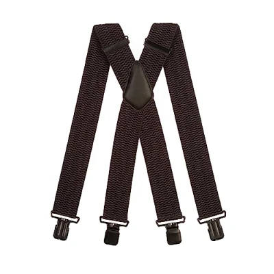 Imagen de Olata Tirantes de Hombre Extra Anchos En X con Tela Gruesa 5 cm. Gris Oscuro (Clips Negros)