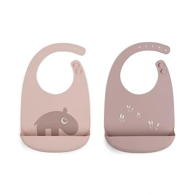 Imagen de 2 Baberos Silicona Ozzo Rosa Empolvado