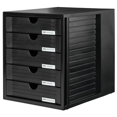 Imagen de Han Bürogeräte 1450 13 Bandeja de correo apilable tamaño 27.5 x 32 33 cm color negro