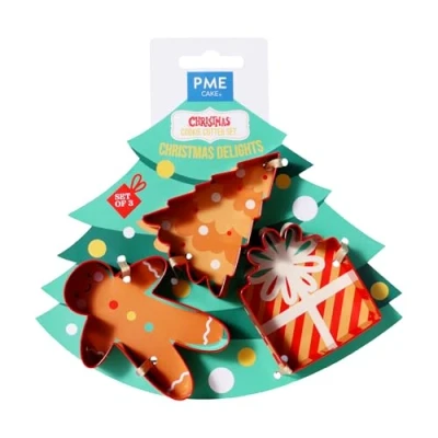Imagen de PME Navidad Set de 3 Cortadores Galletas Delicias Navideñas