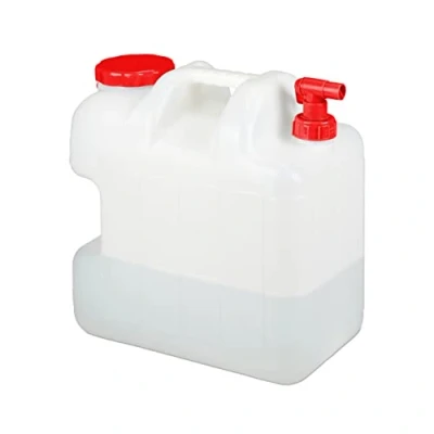 Imagen de Relaxdays Bidón con Grifo, Tapón de Rosca, Depósito Agua Potable, para Camping, 25L, Sin BPA, 1 Ud., Blanco &amp; Rojo