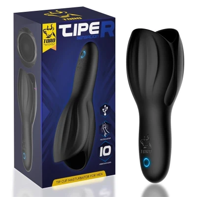 Imagen de Copa Masturbadora Para El Pene Silicona Usb Toro Tiper Con 10 Funciones De Vibración