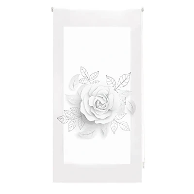 Imagen de Blindecor Flores Estor Enrollable Translúcido con Estampado Impresión Digital Modelo Rose 90 x 180 cm (ancho por alto) Tamaño de la Tela 87 175 Estores para Ventanas