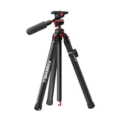Imagen de Freewell Trípode de Viaje Fibra Carbono 59.1» Ligero 1.98 lbs Cabeza esférica 360 para Foto/vídeo (Carga máxima 5kgs/11 lbs), Placa liberación rápida, cámaras DSLR y Smartphones
