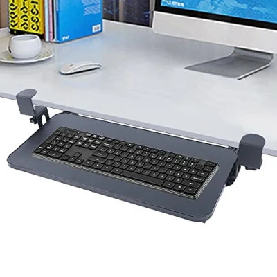 Imagen de Soporte para teclado, bandeja mesa de ordenador, con pinzas mesa, 25 cm distancia extensible