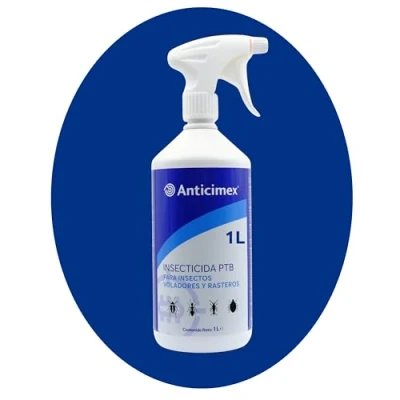 Imagen de ANTICIMEX Insecticida Rastreros y Voladores Elimina de Forma Eficaz Todo Tipo Insectos cucarachas, Hormigas, Moscas, Avispas, Pececillos Plata Permetrina Tetrametrina 1L