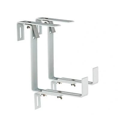 Imagen de Soporte para caja de flores Dehner Profi barandas tubo, 2 piezas, metal, blanco