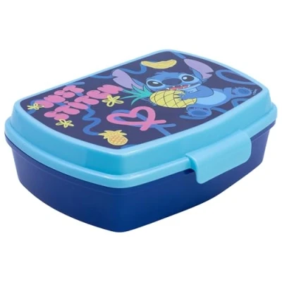 Imagen de Fiambrera rectangular para el almuerzo infantil de Stitch