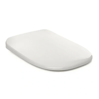 Imagen de TATAY Asiento WC , diseño ligeramente cuadrado, fabricado en UF, material antibacterias, resistene y no se raya. Color blanco acabado brillante.