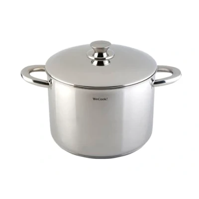 Imagen de Wecook! Olla Acero Inoxidable 18/10, con Tapa de acero, Apta para Todo Tipo Cocinas incluida la inducción, escala medición integrada, Ø 22 cm, capacidad 6,7 litro