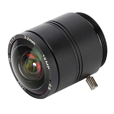Imagen de Tosuny Lente de cámara Longitud Focal Fija 3.2 mm, CCTV CS resolución 12MP, Seguridad Profesional con Interfaz Montaje CS, Apertura Relativa F1.2